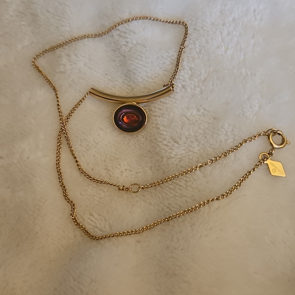 Vtg Sarah Coventry 1976 Fire-Lite Goldtone Necklace - Picture 3 of 7